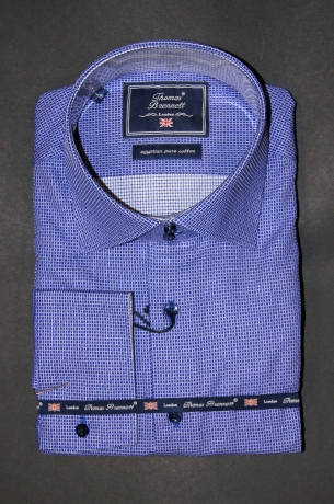 Мужская голубая рубашка (сорочка) производства Италия купить оптом и в розницу в наличии со склада в Москве интернет-магазин